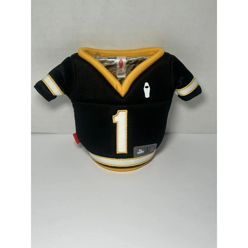 Puffin Drinkwear Jersey Koozie Black/Yellow Football Dinks Beer Sports Party